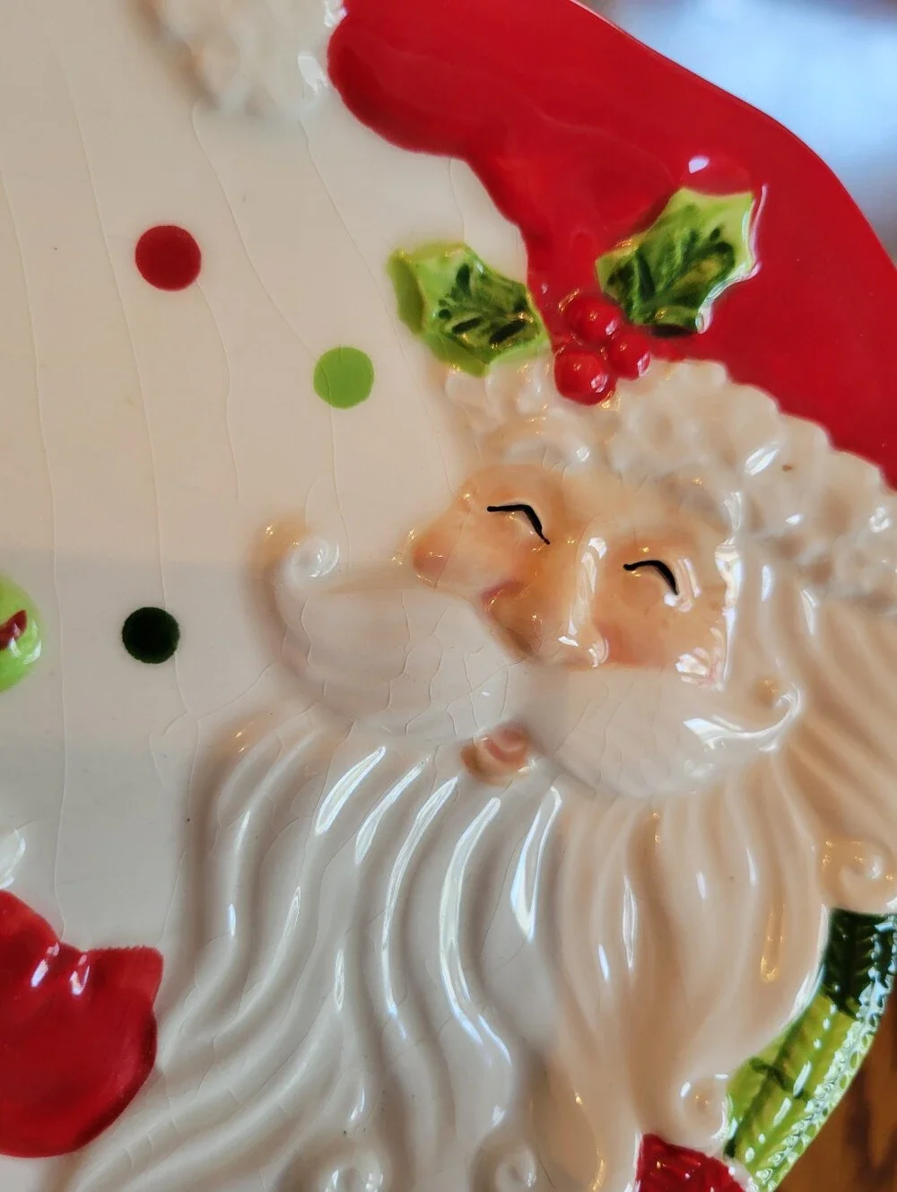 Fitz and Floyd Be Joyful Santa Claus Ceramic Serving Platter Holiday Christmas